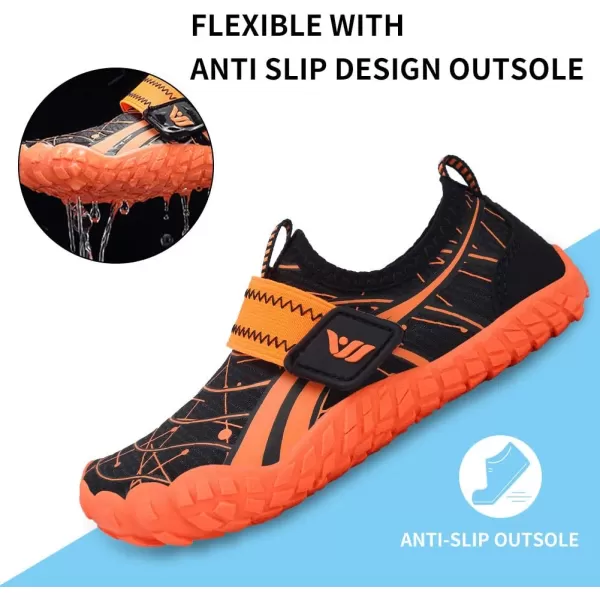 CIOR Water Shoes for Kids Boy amp Girls Water Shoes Quick Drying Sports Aqua Athletic Sneakers Lightweight Sport Shoes4orange