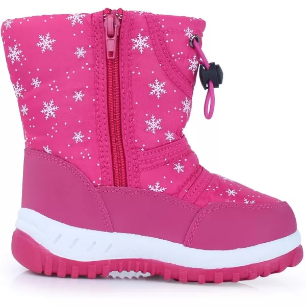 CIOR Winter Snow Boots for Boy and Girl Outdoor Waterproof with Fur LinedToddlerLittle Kids14pink