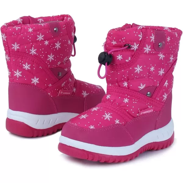 CIOR Winter Snow Boots for Boy and Girl Outdoor Waterproof with Fur LinedToddlerLittle Kids14pink