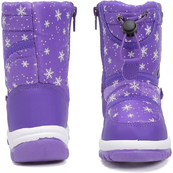 CIOR Winter Snow Boots for Boy and Girl Outdoor Waterproof with Fur LinedToddlerLittle Kids14purple