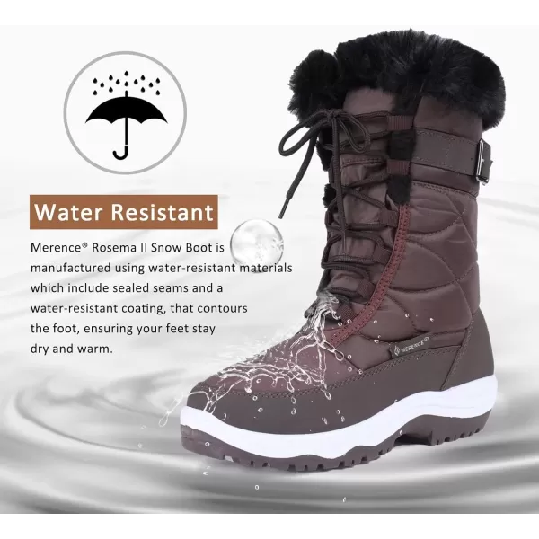 CIOR Womens Snow Boots Winter II WaterResistant Fur Lined Frosty Warm AntiSlip BootDbrownfur Collar