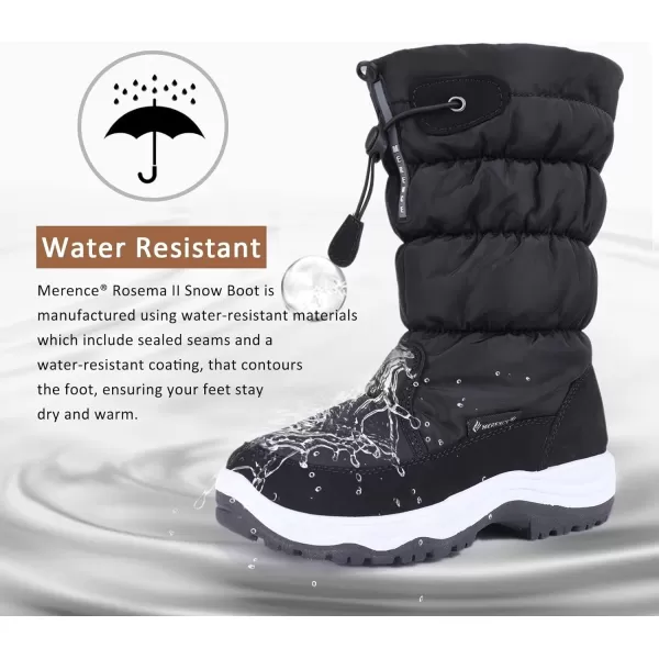 CIOR Womens Snow Boots Winter II WaterResistant Fur Lined Frosty Warm AntiSlip BootDrawstring Black Lacing