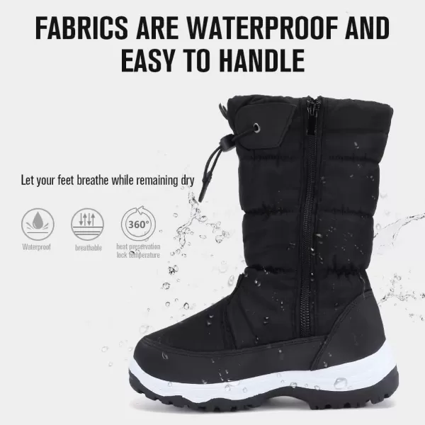 CIOR Womens Snow Boots Winter II WaterResistant Fur Lined Frosty Warm AntiSlip BootDrawstring Black2020