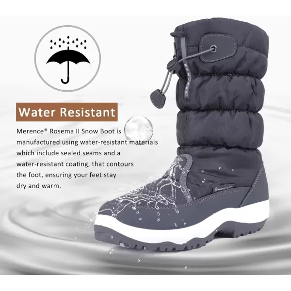 CIOR Womens Snow Boots Winter II WaterResistant Fur Lined Frosty Warm AntiSlip BootDrawstring Gray