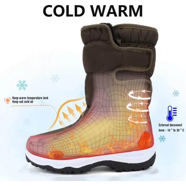 CIOR Womens Snow Boots Winter II WaterResistant Fur Lined Frosty Warm AntiSlip BootOlivebuckle