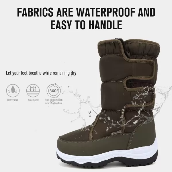 CIOR Womens Snow Boots Winter II WaterResistant Fur Lined Frosty Warm AntiSlip BootOlivebuckle