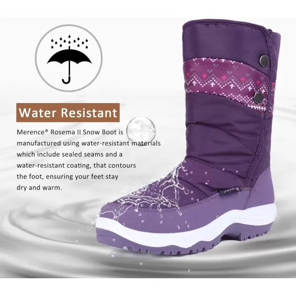 CIOR Womens Snow Boots Winter II WaterResistant Fur Lined Frosty Warm AntiSlip BootPurple4new