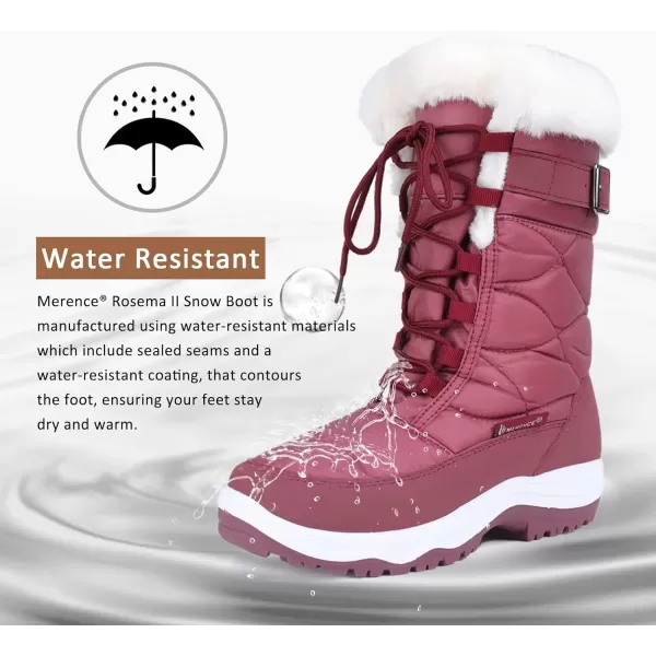 CIOR Womens Snow Boots Winter II WaterResistant Fur Lined Frosty Warm AntiSlip BootRosefur Collar