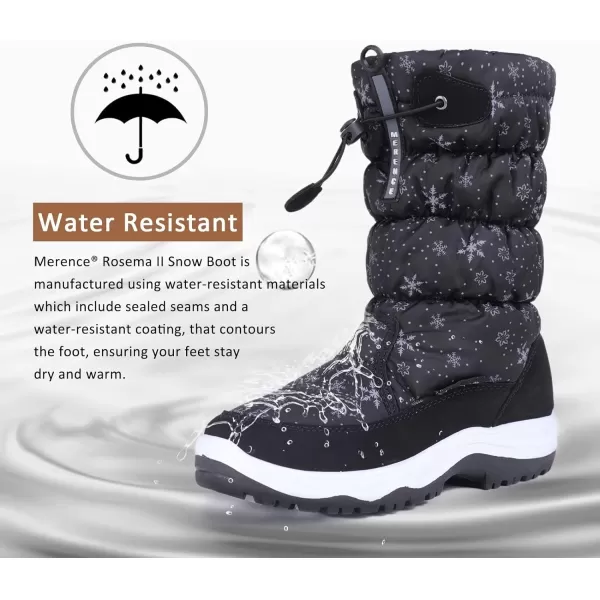 CIOR Womens Snow Boots Winter II WaterResistant Fur Lined Frosty Warm AntiSlip BootSnow Black