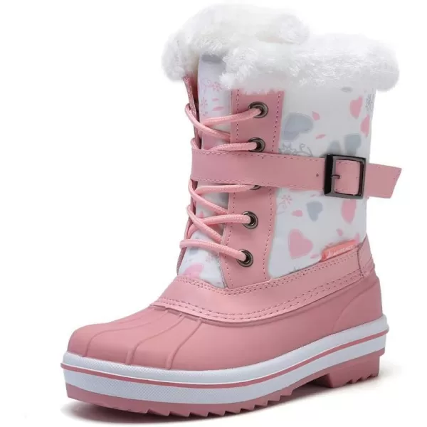 CIOR Kids Snow Boots Girls Boys Outdoor Boots Waterproof for Toddler Warm Boots with Fur Lined ToddlerLittle Kids3light Pink