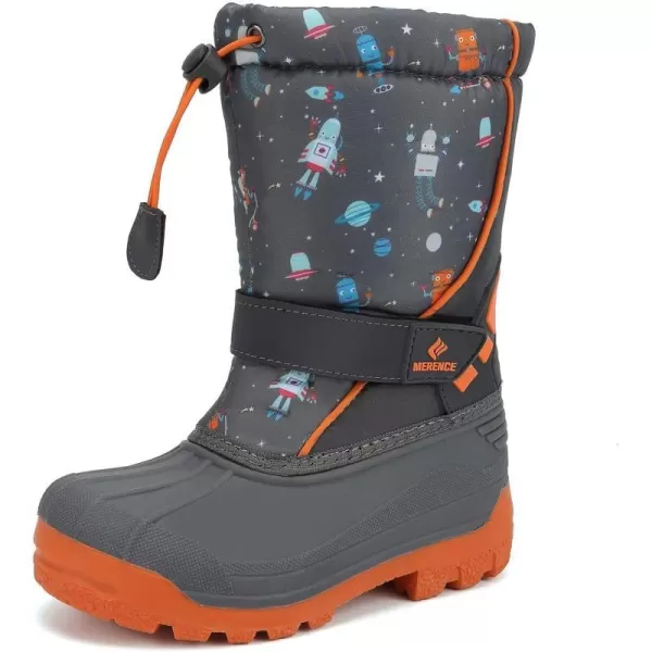 CIOR Kids Snow Boots for Boys Girls Toddler Winter Outdoor Boots Waterproof with Fur LinedToddlerLittle KidsBig Kid21robot Orange