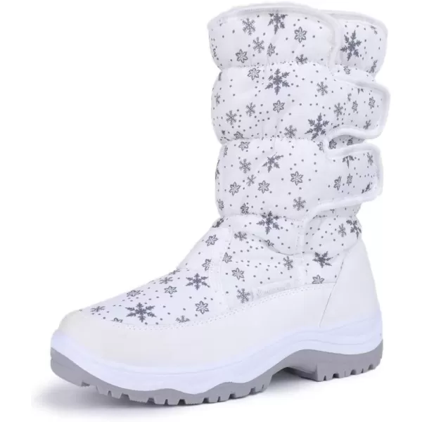 CIOR Womens Snow Boots Winter II WaterResistant Fur Lined Frosty Warm AntiSlip BootWhite Snowbuckle