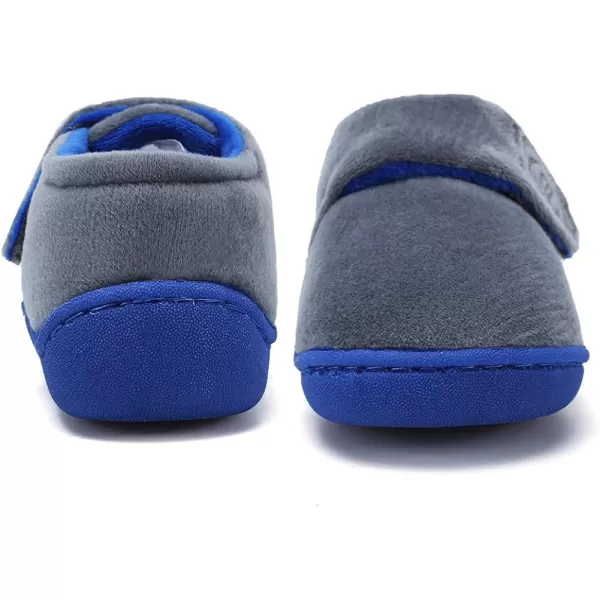 CIOR Toddler Slippers Boys Girls Socks Lightweight Comfort Slip on Kids Indoor Warm Home Shoes222greyblue