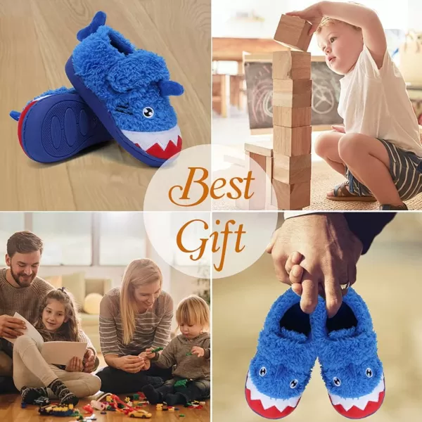 CIOR Toddler Slippers Boys Girls Socks Lightweight Comfort Slip on Kids Indoor Warm Home Shoes489shark