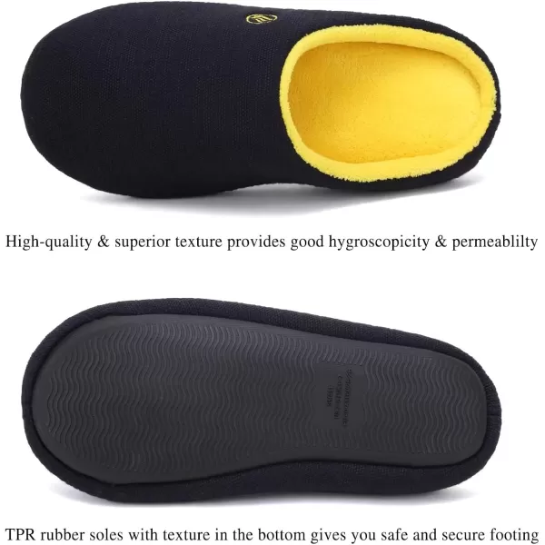 CIOR Unisex Mens Womens Memory Foam Slippers Comfort Cottonblend Closed Toe House Shoes Indoor Scuff1navyYellow