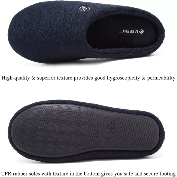 CIOR Unisex Mens Womens Memory Foam Slippers Comfort Cottonblend Closed Toe House Shoes Indoor Scuff4navy