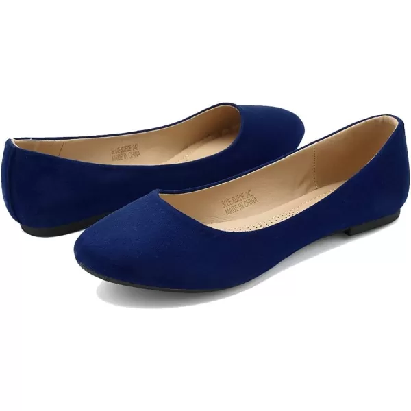 CIOR Women BalletnbspFlats Classy Simple Casual Slipon Comfort Walking Shoes22bluesuede