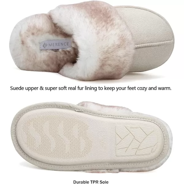 CIOR Womens Memory Foam Slippers Faux Fur Lining Slipon Clog Scuff House Shoes Indoor amp Outdoor1begie