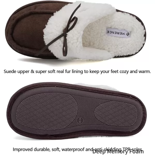 CIOR Womens Memory Foam Slippers Faux Fur Lining Slipon Clog Scuff House Shoes Indoor amp Outdoor1corduroy Coffee