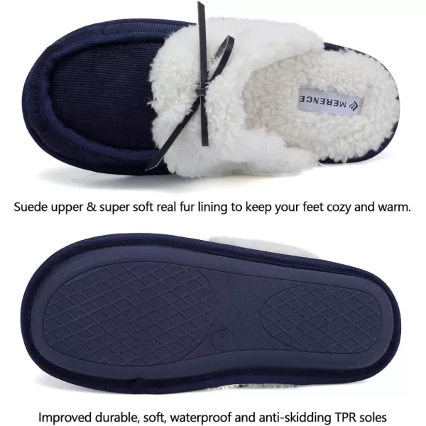 CIOR Womens Memory Foam Slippers Faux Fur Lining Slipon Clog Scuff House Shoes Indoor amp Outdoor1corduroy Nevy