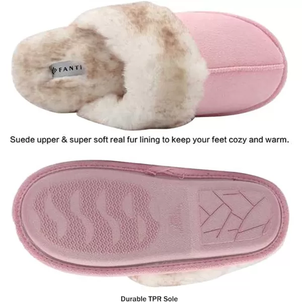 CIOR Womens Memory Foam Slippers Faux Fur Lining Slipon Clog Scuff House Shoes Indoor amp Outdoor1pink