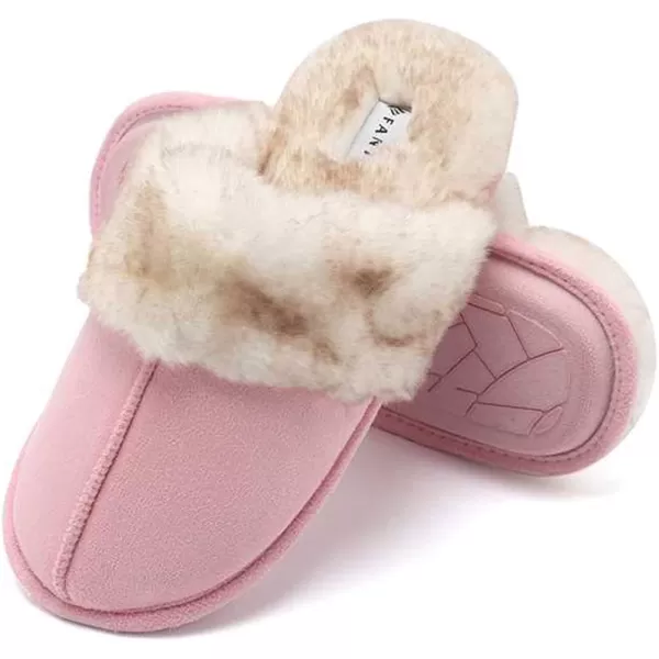 CIOR Womens Memory Foam Slippers Faux Fur Lining Slipon Clog Scuff House Shoes Indoor amp Outdoor1pink