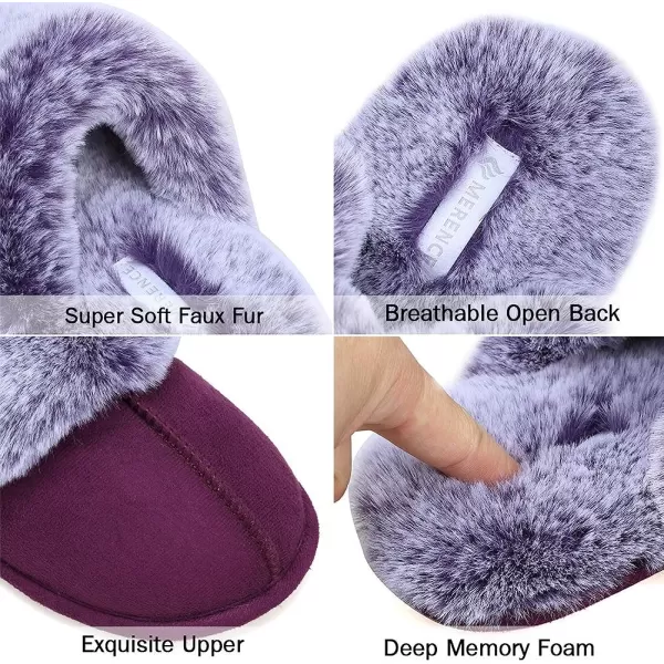 CIOR Womens Memory Foam Slippers Faux Fur Lining Slipon Clog Scuff House Shoes Indoor amp Outdoor1purple