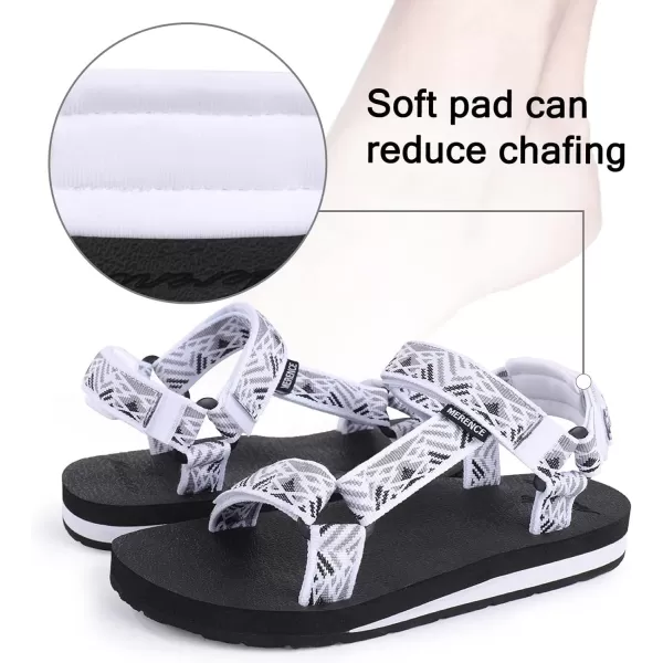 CIOR Womens Sport Sandals Hiking Sandals with Arch Support Yoga Mat Insole Outdoor Light Weight Water ShoesCgreywhite