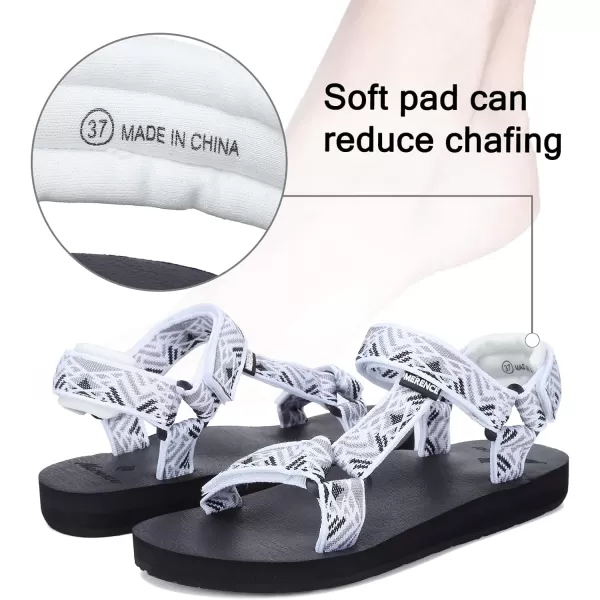 CIOR Womens Sport Sandals Hiking Sandals with Arch Support Yoga Mat Insole Outdoor Light Weight Water ShoesWhite Black