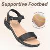 imageCIOR Leather Women Sandals with Arch Support Comfortable Memory Foam Summer Beach Sandals Shoes643black