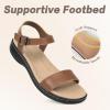 imageCIOR Leather Women Sandals with Arch Support Comfortable Memory Foam Summer Beach Sandals Shoes643brown