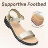 imageCIOR Leather Women Sandals with Arch Support Comfortable Memory Foam Summer Beach Sandals Shoes643pewter