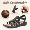 imageCIOR Leather Women Sandals with Arch Support Comfortable Memory Foam Summer Beach Sandals Shoes644tzblack