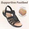 imageCIOR Leather Women Sandals with Arch Support Comfortable Memory Foam Summer Beach Sandals Shoes644tzblack