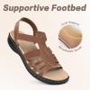 imageCIOR Leather Women Sandals with Arch Support Comfortable Memory Foam Summer Beach Sandals Shoes644tzbrown