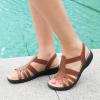 imageCIOR Leather Women Sandals with Arch Support Comfortable Memory Foam Summer Beach Sandals Shoes644tzbrown