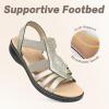 imageCIOR Leather Women Sandals with Arch Support Comfortable Memory Foam Summer Beach Sandals Shoes644tzpewter