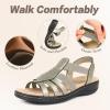 imageCIOR Leather Women Sandals with Arch Support Comfortable Memory Foam Summer Beach Sandals Shoes644tzpewter