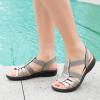 imageCIOR Leather Women Sandals with Arch Support Comfortable Memory Foam Summer Beach Sandals Shoes644tzpewter