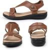 imageCIOR Leather Women Sandals with Arch Support Comfortable Memory Foam Summer Beach Sandals Shoes645tsbrown