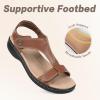 imageCIOR Leather Women Sandals with Arch Support Comfortable Memory Foam Summer Beach Sandals Shoes645tsbrown