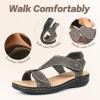 imageCIOR Leather Women Sandals with Arch Support Comfortable Memory Foam Summer Beach Sandals Shoes645tsgrey