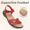 imageCIOR Leather Women Sandals with Arch Support Comfortable Memory Foam Summer Beach Sandals Shoes646jcred