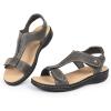 imageCIOR Leather Women Sandals with Arch Support Comfortable Memory Foam Summer Beach Sandals Shoes645tsgrey