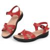 imageCIOR Leather Women Sandals with Arch Support Comfortable Memory Foam Summer Beach Sandals Shoes646jcred