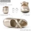 imageCIOR Toddler Girls Ballet Flats Shoes Ballerina Bowknot Jane Mary Princess Dress Shoes for Wedding Party SchoolJgolden