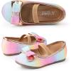 imageCIOR Toddler Girls Ballet Flats Shoes Ballerina Bowknot Jane Mary Princess Dress Shoes for Wedding Party SchoolRainbowgradient
