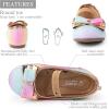 imageCIOR Toddler Girls Ballet Flats Shoes Ballerina Bowknot Jane Mary Princess Dress Shoes for Wedding Party SchoolRainbowgradient