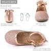 imageCIOR Toddler Girls Ballet Flats Shoes Ballerina Bowknot Jane Mary Princess Dress Shoes for Wedding Party SchoolRosegold