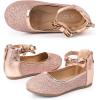 imageCIOR Toddler Girls Ballet Flats Shoes Ballerina Bowknot Jane Mary Princess Dress Shoes for Wedding Party SchoolRosegold